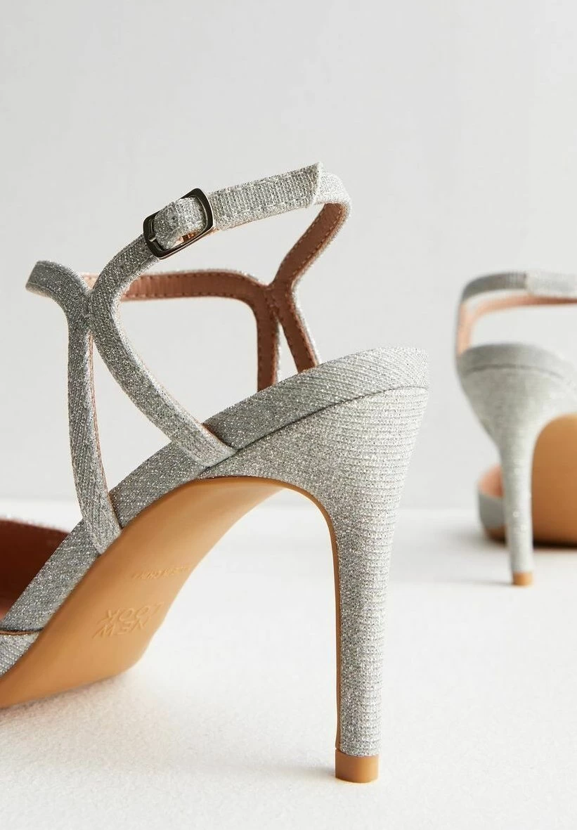 New Look Glitter Pointed Toe Stiletto Court - Sandali - Silver - immagine 3