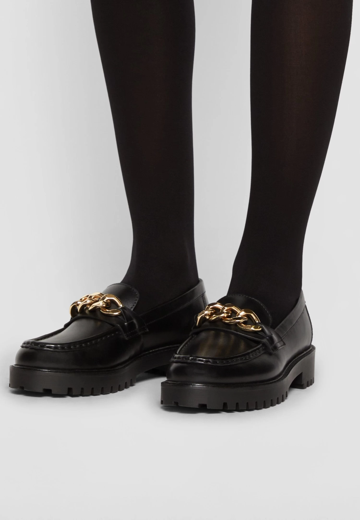 Clara Chain LoaferScarpe Senza LacciBlack Donna Scarpe Piatte W0211E002-Q11