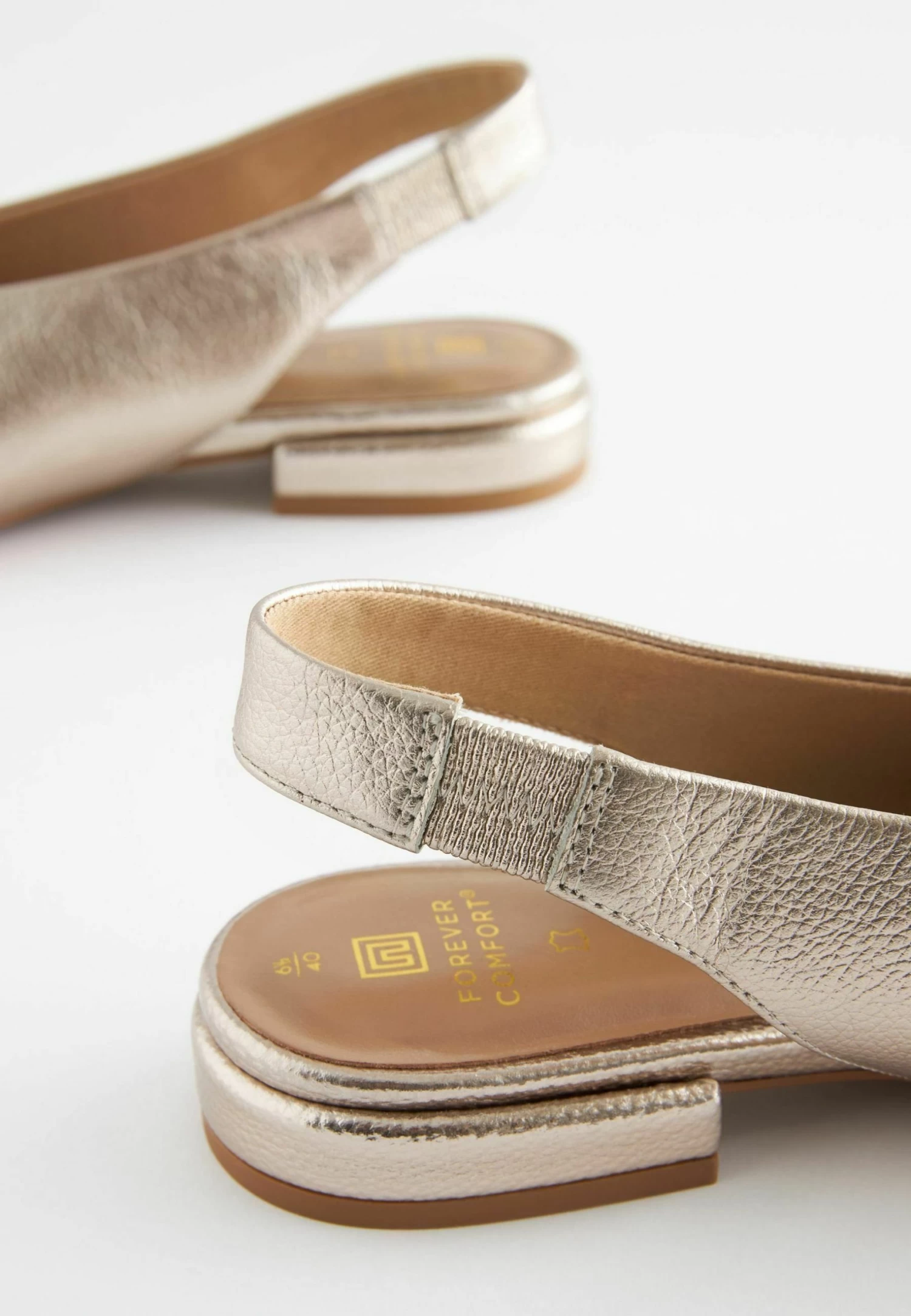 Next Forever Comfort® Leather Flat SlingbacksDecolletéGold Donna Scarpe Con Tacco NX311B09I-F11 - immagine 4