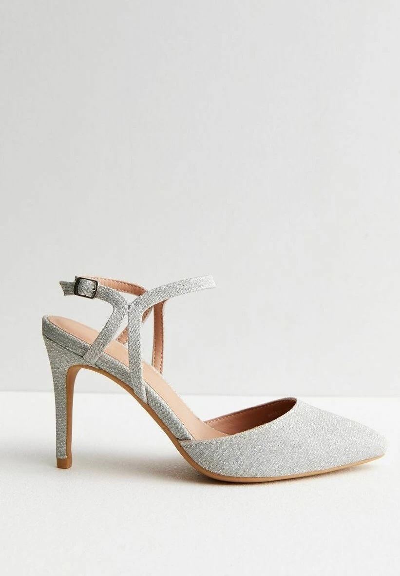 New Look Glitter Pointed Toe Stiletto Court - Sandali - Silver - immagine 4
