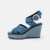 Rag & Bone Santiago WedgeSandali Con ZeppaBlue Donna Tacchi Alti R0711A01R-K11