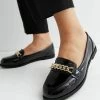 Wide Fit Patent Chain- Scarpe Senza Lacci - Black