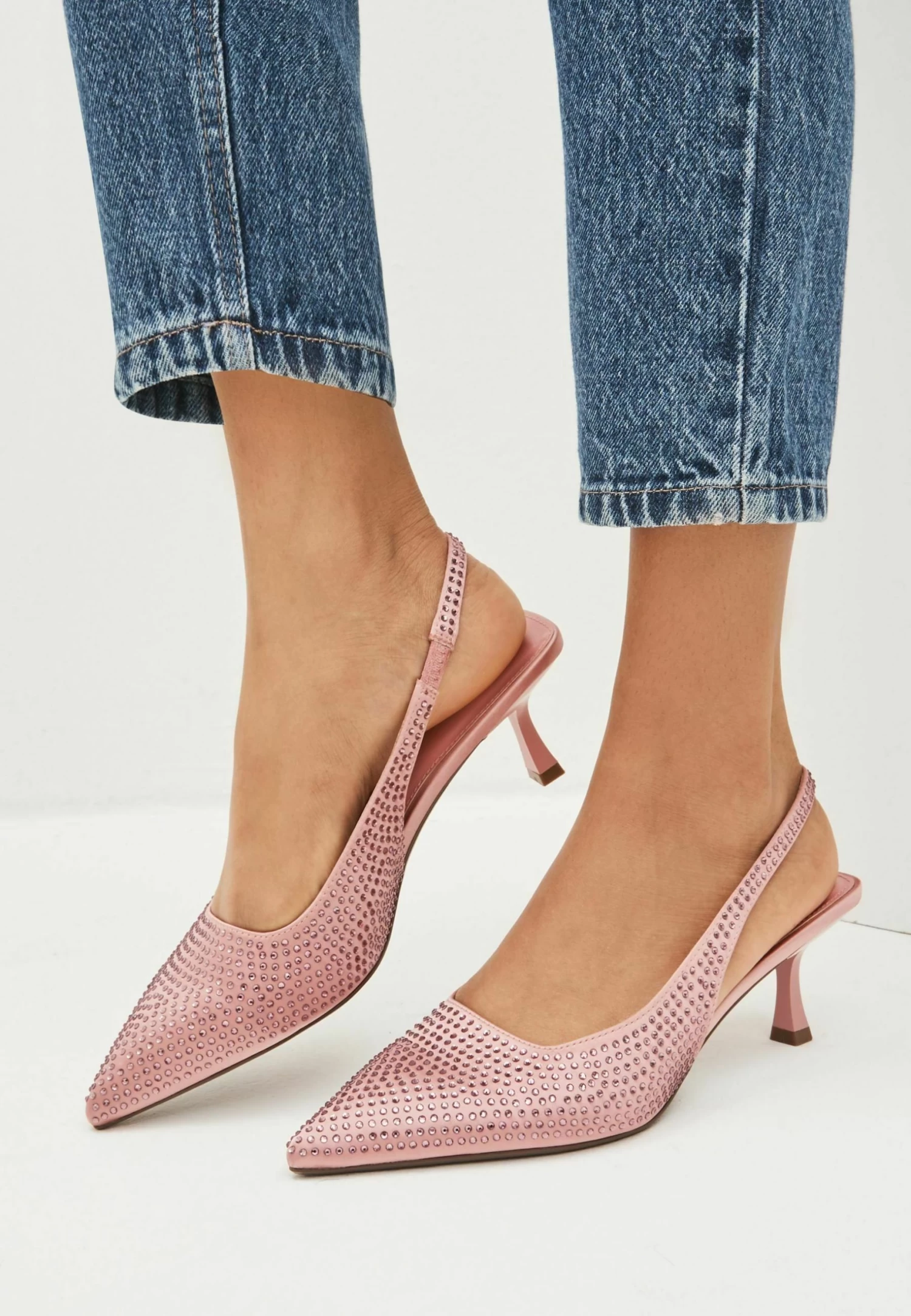 Next Forever Comfort Jewel Studded Kitten HeelsDecolletéMottled Pink Donna Scarpe Con Tacco NX311B07I-J12