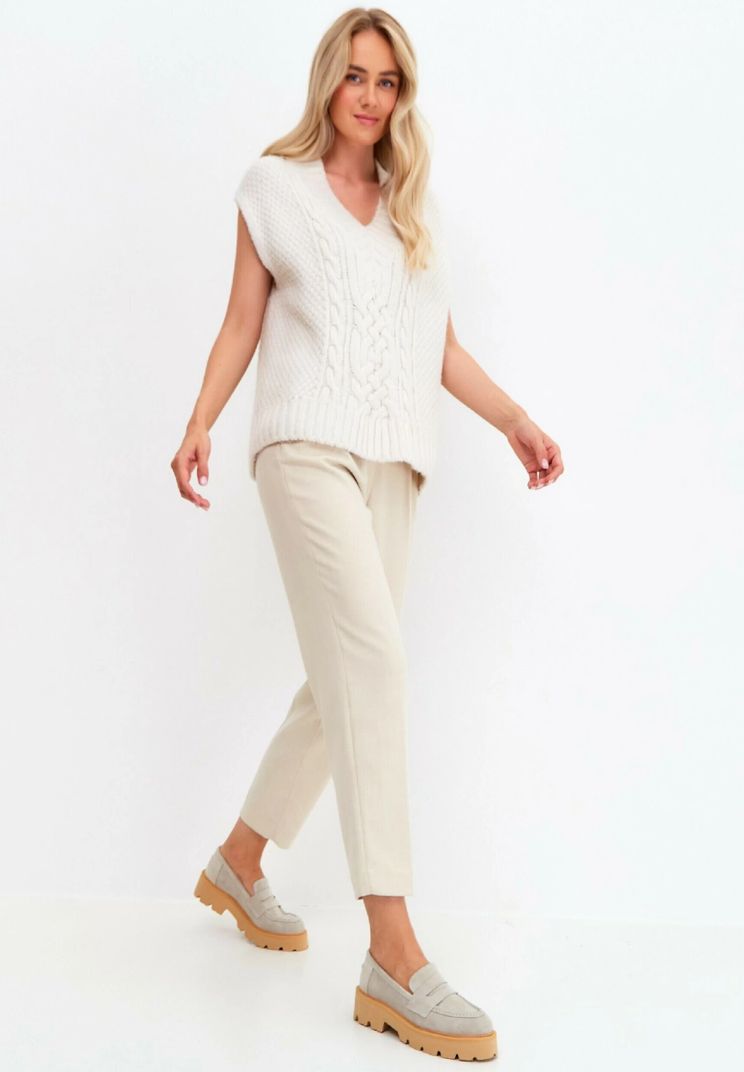 MocassiniBeige Donna Scarpe Piatte CEK11E028-B11 - immagine 3