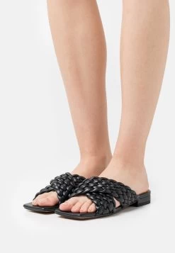 NA-KD Crossed Braided Flats - Ciabattine - Black